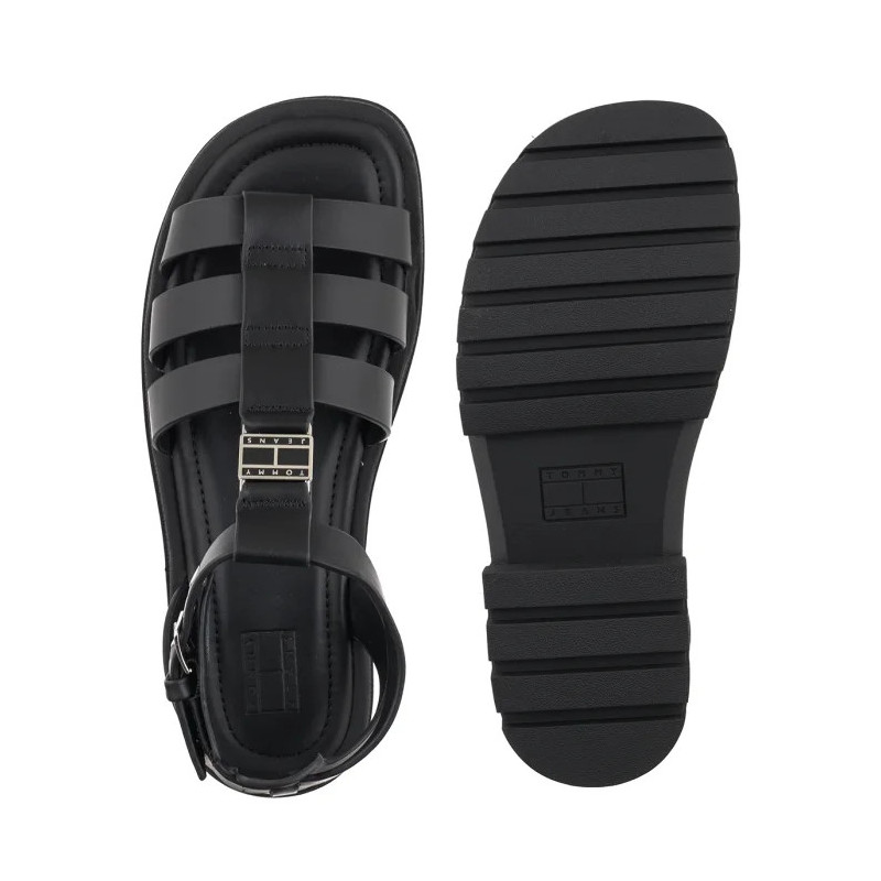 Tommy Hilfiger Tjw Fisherman Leather Max Sandal Black EN0EN029943 BDS (TH1460-a) kingad