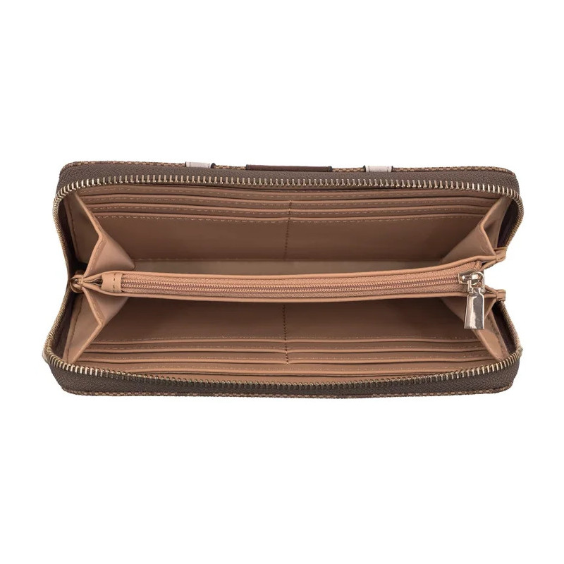 Guess Laurel II Slg Lrg Zip Around SWSS74 59146 Latte Logo/Brown (GU865-a) rokassoma