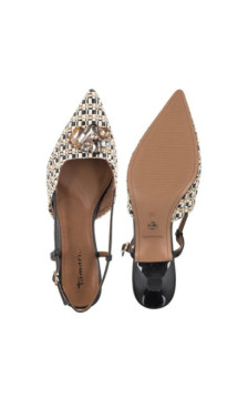 Tamaris Beżowe/Czarne 1-29512-46 098 Black Comb (TM574-a) shoes