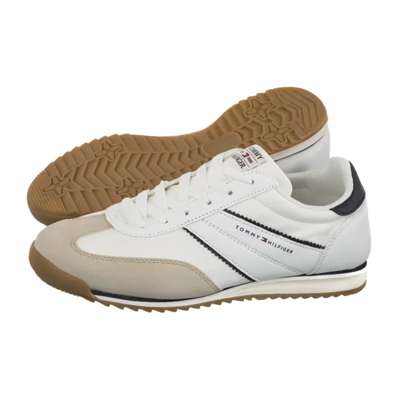 Tommy Hilfiger Low Cut Lace-Up Sneaker Beige/White/Blue T3X9-34372-1593Y007 (TH1469-a) sportiniai bateliai
