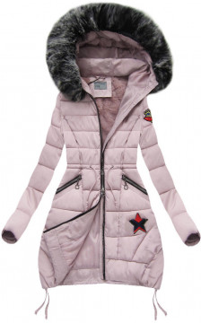 WINTERJACKE MIT KAPUZE PUDER ROSA (B3595) striukė