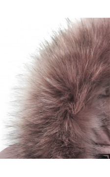 LONG QUILTED HOODED WINTER JACKET VINTAGE PINK (7751BIG) striukė