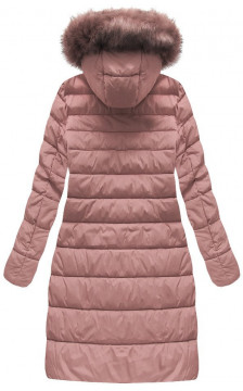 QUILTED HOODED JACKET VINTAGE PINK (7754BIG ) striukė