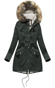 FUR HOODED PARKA ARMY (7602BIG) striukė