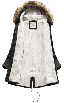 FUR HOODED PARKA ARMY (7602BIG) striukė