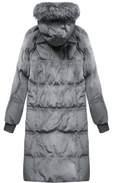  STRIPED JACKET WITH HOOD GRAY (7763) striukė