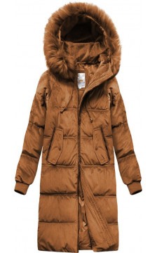  STRIPED JACKET WITH CARAMEL HOOD (7763) striukė