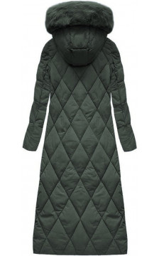 LONG WINTER HOODED JACKET GREEN (7688) striukė