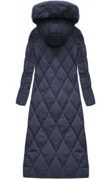 LONG WINTER HOODED JACKET NAVY BLUE (7688) striukė
