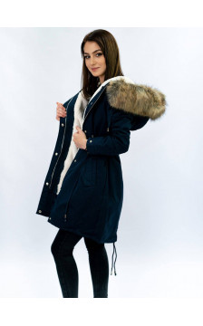HOODED PARKA WITH LINER NAVY BLUE (7626) striukė