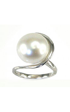 Gold ring 1100057(Au-W)_PE, White Gold 585°, Fresh-water Pearl
