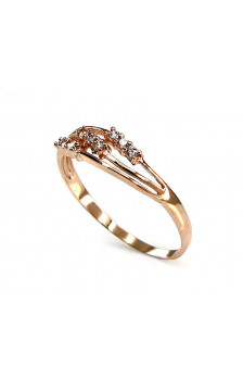 Gold ring 1100060(Au-R)_CZ, Red Gold 585°, Zirkons