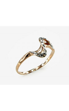 Gold ring 1100069(Au-R+PRh-W), Red Gold 585°, Rhodium (Plating)