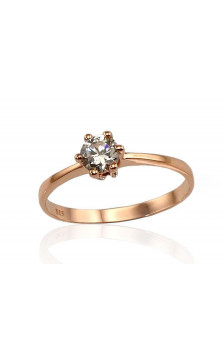 Zelta gredzens 1100102(Au-R)_CZ, Sarkanais Zelts 585°, Cirkoni