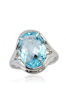 Gold ring 1100113(Au-W)_TZLB, White Gold 585°, Sky Blue Topaz