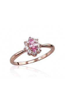 Gold ring 1100126(Au-R)_CZ+CZ-PI, Red Gold 585°, Zirkons