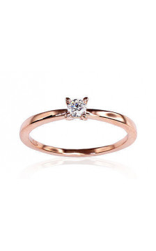 Gold ring 1100153(Au-R)_DI, Red Gold 585°, Diamonds