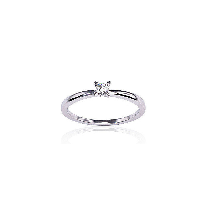 Gold ring 1100153(Au-W)_DI, White Gold 585°, Diamonds