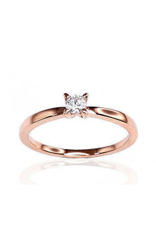 Auksinis žiedas 1100154(Au-R)_DI, Raudonas Auksas 585°, Briliantai