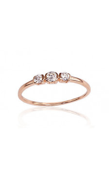 Gold ring 1100160(Au-R)_DI, Red Gold 585°, Diamonds