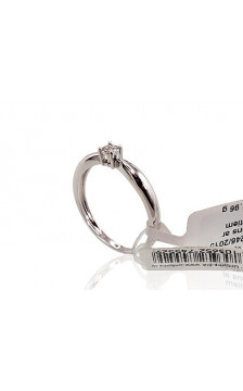 Auksinis žiedas 1100187(Au-W)_DI, Baltas Auksas 585°, Briliantai