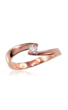 Gold ring 1100382(Au-R)_DI, Red Gold 585°, Diamonds
