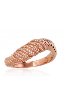 Gold ring 1100425(Au-R)_DI, Red Gold 585°, Diamonds