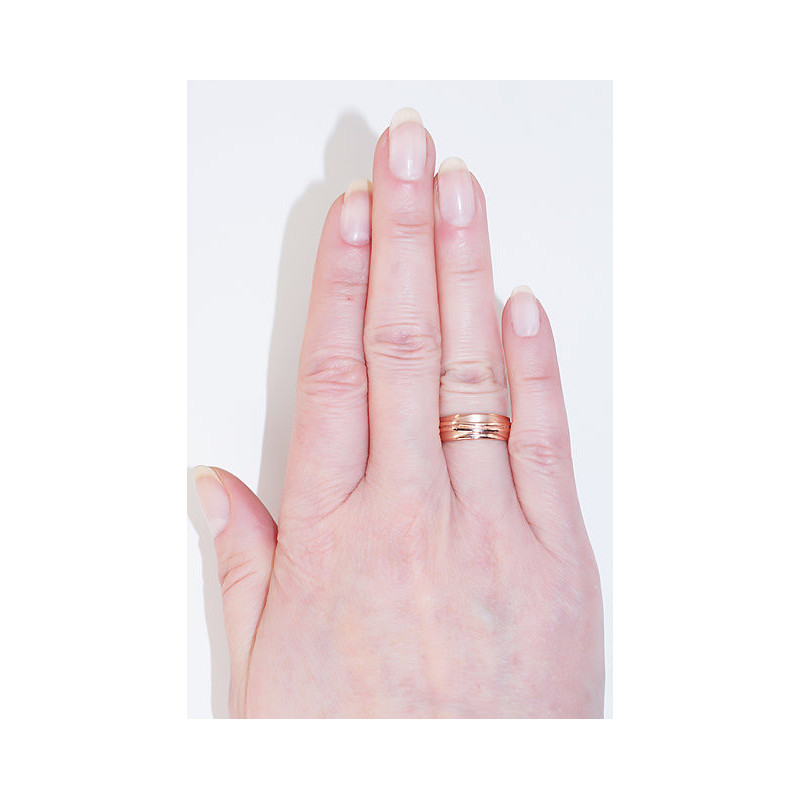 Auksinis sutuoktuvių žiedas 1100545(Au-R), Raudonas Auksas 585°