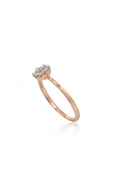Gold ring 1100692(Au-R+PRh-W)_DI, Red Gold 585°, Rhodium (Plating) , Diamonds