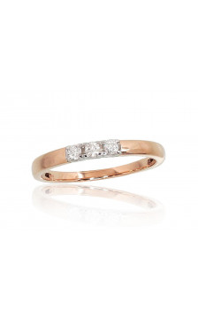 Gold ring 1100697(Au-R+Au-W)_DI, White/Red Gold 585°, Diamonds