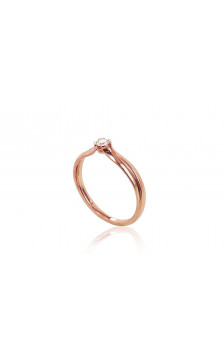 Auksinis žiedas 1100789(Au-R)_DI, Raudonas Auksas 585°, Briliantai