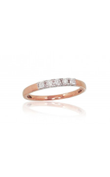 Gold ring 1100790(Au-R+Au-W)_DI, White/Red Gold 585°, Diamonds