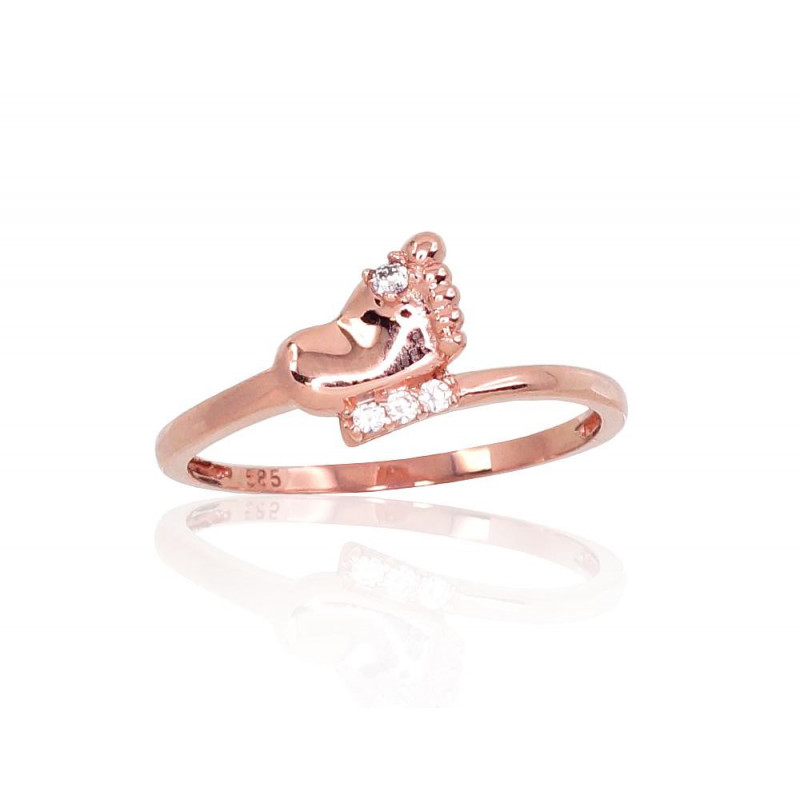 Zelta gredzens 1100852(Au-R)_CZ, Sarkanais Zelts 585°, Cirkoni