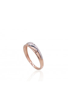 Zelta gredzens 1100909(Au-R+PRh-W)_CZ, Sarkanais Zelts 585°, rodijs (pārklājums) , Cirkoni