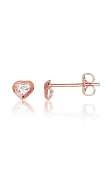 Gold classic studs earrings 1200203(Au-R)_CZ, Red Gold 585°, Zirkons