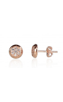 Gold classic studs earrings 1200603(Au-R)_CZ, Red Gold 585°, Zirkons