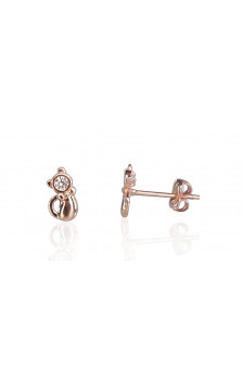Gold classic studs earrings 1200620(Au-R)_CZ, Red Gold 585°, Zirkons