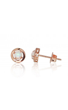 Gold classic studs earrings 1200949(Au-R)_OP, Red Gold 585°, Opalit