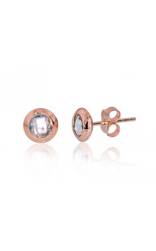 Gold classic studs earrings 1201061(Au-R)_TZLB, Red Gold 585°, Sky Blue Topaz