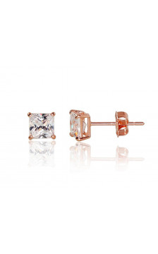 Gold classic studs earrings 1201166(Au-R)_CZ, Red Gold 585°, Zirkons