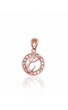 Gold pendant 1300124(Au-R)_CZ, Red Gold 585°, Zirkons