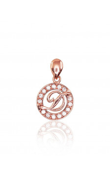 Gold pendant 1300125(Au-R)_CZ, Red Gold 585°, Zirkons