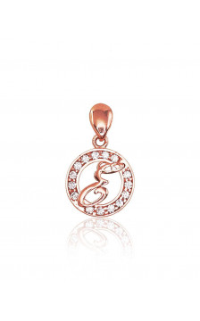 Gold pendant 1300126(Au-R)_CZ, Red Gold 585°, Zirkons