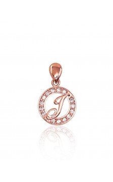 Gold pendant 1300131(Au-R)_CZ, Red Gold 585°, Zirkons
