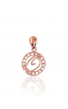 Gold pendant 1300136(Au-R)_CZ, Red Gold 585°, Zirkons