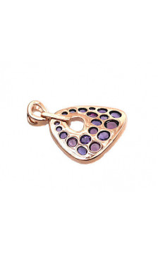 Gold pendant 1300181(Au-R)_DI+AM+RD, Red Gold 585°, Diamonds , Amethyst , Rodolite