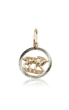 Gold pendant 1300226(Au-R+PRh-W), Red Gold 585°, Rhodium (Plating)