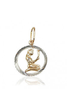 Gold pendant 1300230(Au-R+PRh-W), Red Gold 585°, Rhodium (Plating)
