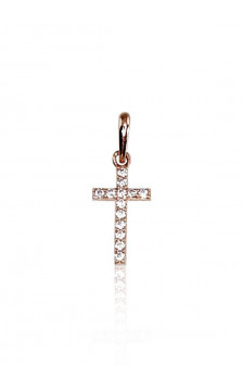 Auksinis pakabukas 1300295(Au-R)_CZ, Raudonas Auksas 585°, Cirkonai