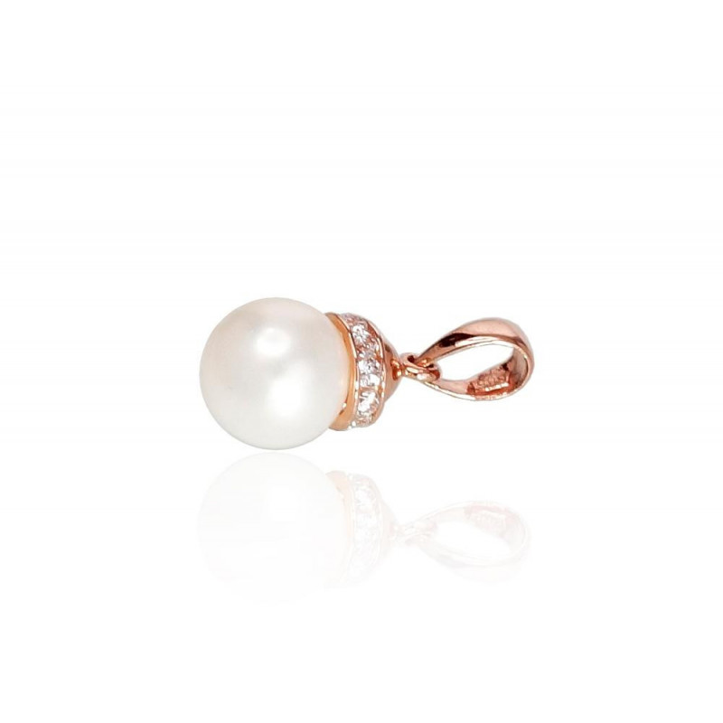 Kuldripats 1300516(Au-R)_CZ+PE, Punane Kuld 585°, Tsirkonid , Pärlitest